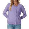 imageGRECERELLE Womens Long Sleeve Lightweight Crewneck Casual Cardigan Sweater S2XLPurple Gray
