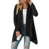 imageGRECERELLE Womens Long Sleeve Lightweight Draped Open Front Casual Cardigan Sweater with Pockets S2XL01 Black