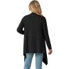 imageGRECERELLE Womens Long Sleeve Lightweight Draped Open Front Casual Cardigan Sweater with Pockets S2XL01 Black