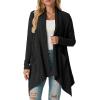 imageGRECERELLE Womens Long Sleeve Lightweight Draped Open Front Casual Cardigan Sweater with Pockets S2XL01 Black