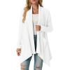 imageGRECERELLE Womens Long Sleeve Lightweight Draped Open Front Casual Cardigan Sweater with Pockets S2XL02 White