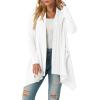 imageGRECERELLE Womens Long Sleeve Lightweight Draped Open Front Casual Cardigan Sweater with Pockets S2XL02 White