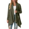 imageGRECERELLE Womens Long Sleeve Lightweight Draped Open Front Casual Cardigan Sweater with Pockets S2XLArmy Green