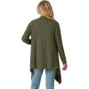imageGRECERELLE Womens Long Sleeve Lightweight Draped Open Front Casual Cardigan Sweater with Pockets S2XLArmy Green