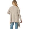 imageGRECERELLE Womens Long Sleeve Lightweight Draped Open Front Casual Cardigan Sweater with Pockets S2XLBeige