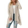 imageGRECERELLE Womens Long Sleeve Lightweight Draped Open Front Casual Cardigan Sweater with Pockets S2XLBeige