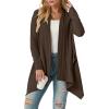 imageGRECERELLE Womens Long Sleeve Lightweight Draped Open Front Casual Cardigan Sweater with Pockets S2XLBrown