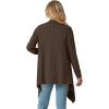 imageGRECERELLE Womens Long Sleeve Lightweight Draped Open Front Casual Cardigan Sweater with Pockets S2XLBrown