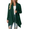 imageGRECERELLE Womens Long Sleeve Lightweight Draped Open Front Casual Cardigan Sweater with Pockets S2XLDark Green