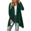 imageGRECERELLE Womens Long Sleeve Lightweight Draped Open Front Casual Cardigan Sweater with Pockets S2XLDark Green