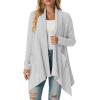 imageGRECERELLE Womens Long Sleeve Lightweight Draped Open Front Casual Cardigan Sweater with Pockets S2XLLight Gray