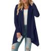 imageGRECERELLE Womens Long Sleeve Lightweight Draped Open Front Casual Cardigan Sweater with Pockets S2XLNavy Blue