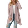 imageGRECERELLE Womens Long Sleeve Lightweight Draped Open Front Casual Cardigan Sweater with Pockets S2XLPink Gray