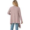 imageGRECERELLE Womens Long Sleeve Lightweight Draped Open Front Casual Cardigan Sweater with Pockets S2XLPink Gray