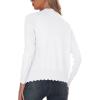 imageGRECERELLE Womens Long Sleeve VNeck Button Down Cardigan Knit Shrugs Sweater01 White
