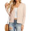 imageGRECERELLE Womens Long Sleeve VNeck Button Down Cardigan Knit Shrugs SweaterApricot