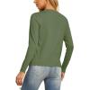 imageGRECERELLE Womens Long Sleeve VNeck Button Down Cardigan Knit Shrugs SweaterArmy Green