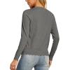 imageGRECERELLE Womens Long Sleeve VNeck Button Down Cardigan Knit Shrugs SweaterCharcoal
