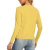 imageGRECERELLE Womens Long Sleeve VNeck Button Down Cardigan Knit Shrugs SweaterCheese Yellow