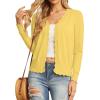 imageGRECERELLE Womens Long Sleeve VNeck Button Down Cardigan Knit Shrugs SweaterCheese Yellow