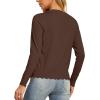 imageGRECERELLE Womens Long Sleeve VNeck Button Down Cardigan Knit Shrugs SweaterCoffee