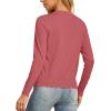 imageGRECERELLE Womens Long Sleeve VNeck Button Down Cardigan Knit Shrugs SweaterCoral Red