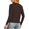 imageGRECERELLE Womens Long Sleeve VNeck Button Down Cardigan Knit Shrugs SweaterDark Coffee