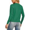 imageGRECERELLE Womens Long Sleeve VNeck Button Down Cardigan Knit Shrugs SweaterDark Green