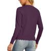 imageGRECERELLE Womens Long Sleeve VNeck Button Down Cardigan Knit Shrugs SweaterDark Purple Gray
