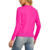 imageGRECERELLE Womens Long Sleeve VNeck Button Down Cardigan Knit Shrugs SweaterHot Pink