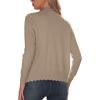 imageGRECERELLE Womens Long Sleeve VNeck Button Down Cardigan Knit Shrugs SweaterKhaki