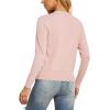 imageGRECERELLE Womens Long Sleeve VNeck Button Down Cardigan Knit Shrugs SweaterLight Pink