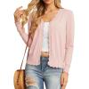 imageGRECERELLE Womens Long Sleeve VNeck Button Down Cardigan Knit Shrugs SweaterLight Pink