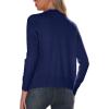 imageGRECERELLE Womens Long Sleeve VNeck Button Down Cardigan Knit Shrugs SweaterNavy Blue