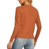 imageGRECERELLE Womens Long Sleeve VNeck Button Down Cardigan Knit Shrugs SweaterPumpkin Orange