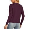 imageGRECERELLE Womens Long Sleeve VNeck Button Down Cardigan Knit Shrugs SweaterPurple Red