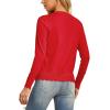 imageGRECERELLE Womens Long Sleeve VNeck Button Down Cardigan Knit Shrugs SweaterRed