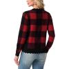 imageGRECERELLE Womens Long Sleeve VNeck Button Down Cardigan Knit Shrugs SweaterRed Plaid