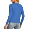 imageGRECERELLE Womens Long Sleeve VNeck Button Down Cardigan Knit Shrugs SweaterSky Blue