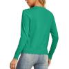 imageGRECERELLE Womens Long Sleeve VNeck Button Down Cardigan Knit Shrugs SweaterTurquoise Green