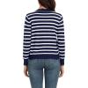 imageGRECERELLE Womens Long Sleeve VNeck Button Down Cardigan Knit Shrugs SweaterWhite Navy Striped