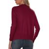 imageGRECERELLE Womens Long Sleeve VNeck Button Down Cardigan Knit Shrugs SweaterWine Red