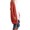 imageGRECERELLE Womens Loose Open Front Long Sleeve Chunky Knit Cable Cardigans Sweater with Pockets25 Rust Red