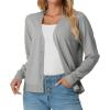 imageGRECERELLE 2025 Womens Lightweight Open Front Long Sleeve Casual Button Down VNeck Cardigan Sweater S2XLLight Grey