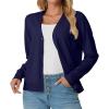 imageGRECERELLE 2025 Womens Lightweight Open Front Long Sleeve Casual Button Down VNeck Cardigan Sweater S2XLNavy Blue