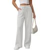 imageGRECERELLE Sweatpants Women Wide Leg High Waisted Baggy Pants Drawstring Workout Active Joggers Lounge PantsWhite