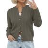 imageGRECERELLE Womens Long Sleeve Cable Knit Button Down Crew Neck Casual Cardigan Sweater S2XLDark Gray