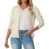 imageGRECERELLE Womens Long Sleeve Lightweight Crewneck Casual Cardigan Sweater S2XLAoatmeal