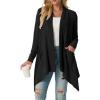 imageGRECERELLE Womens Long Sleeve Lightweight Draped Open Front Casual Cardigan Sweater with Pockets S2XL01 Black