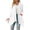 imageGRECERELLE Womens Long Sleeve Lightweight Draped Open Front Casual Cardigan Sweater with Pockets S2XL02 White